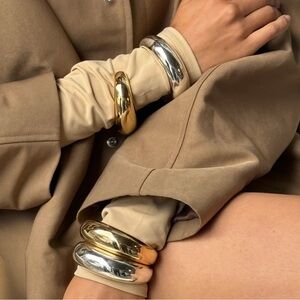 Pilgrim Gold Chunky Bangle Bracelet